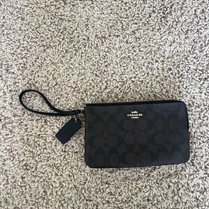 Coach Brown Wristlet Clutch